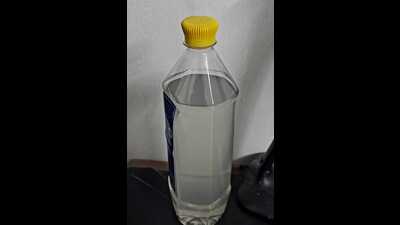 The contaminated water inside the bottle shared by a resident. (Sourced)