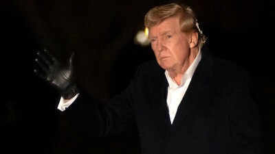 US President Donald Trump waves as he arrives at the Trump International Golf Club, Sunday, March 2, 2025, in West Palm Beach, Fla. (AP) US President Donald Trump waves as he arrives at the Trump International Golf Club, Sunday, March 2, 2025, in West Palm Beach, Fla. (AP)