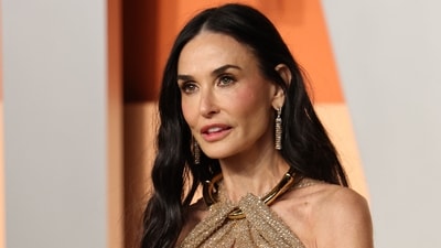 Demi Moore attends the Vanity Fair Oscar Party at the Wallis Annenberg Center for the Performing Arts in Beverly Hills, California, on March 2, 2025. (Photo by Michael Tran / AFP) (AFP)