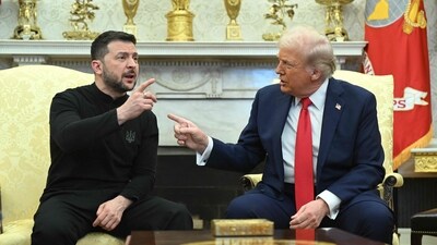 US President Donald Trump and Ukraine's President Volodymyr Zelensky meet in the Oval Office of the White House in Washington, DC, February 28, 2025. (AFP) US President Donald Trump and Ukraine's President Volodymyr Zelensky meet in the Oval Office of the White House in Washington, DC, February 28, 2025. (AFP)