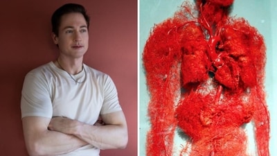 US millionaire Bryan Johnson posted this visual showing an artistic representation of the human vascular system. (File Photo, X/@farbood)