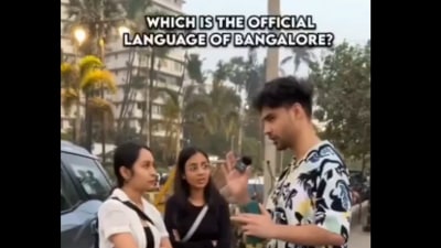 The video has reignited concerns over Kannada’s visibility in Bengaluru. (X/@IceCandyGopalaa) The video has reignited concerns over Kannada’s visibility in Bengaluru. (X/@IceCandyGopalaa)