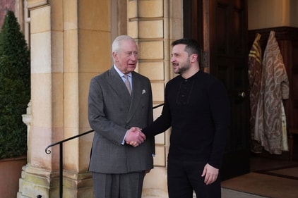 Britain's King Charles III and Ukrainian President Volodymyr Zelenskyy shake hands during their meeting at the Sandringham Estate in Norfolk, England, Sunday, March 2, 2025. (Joe Giddens/PA via AP) (AP) Britain's King Charles III and Ukrainian President Volodymyr Zelenskyy shake hands during their meeting at the Sandringham Estate in Norfolk, England, Sunday, March 2, 2025. (Joe Giddens/PA via AP) (AP)