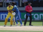 Ravindra Jadeja stops Marnus Labuschagne during ICC Men's Champions Trophy. Ravindra Jadeja stops Marnus Labuschagne during ICC Men's Champions Trophy.