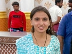 Youth Congress worker Himani Narwal attends an event. Narwal's body was found in a suitcase near the Sampla bus stand flyover in Rohtak on Saturday morning.