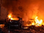 A view shows the site of a Russian drone strike, amid Russia's attack on Ukraine, in Odesa, Ukraine.