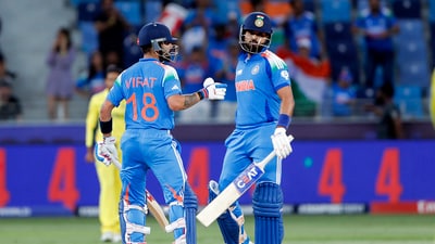 Virat Kohli and Shreyas Iyer then ran Australia to the ground. While they went long periods without boundaries, the pair kept rotating strike relentlessly and managed to keep the run rate just above or below five consistently. (ANI) Virat Kohli and Shreyas Iyer then ran Australia to the ground. While they went long periods without boundaries, the pair kept rotating strike relentlessly and managed to keep the run rate just above or below five consistently. (ANI)