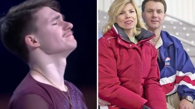 The image shows American Airlines crash victims Yevgenia Shishkova and Vadim Naumov’s son Maxim Naumov. (Screengrab, X/@TV2000it) The image shows American Airlines crash victims Yevgenia Shishkova and Vadim Naumov’s son Maxim Naumov. (Screengrab, X/@TV2000it)