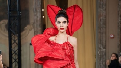 Deepti Sadhwani walked the ramp at Milan Fashion Week. Deepti Sadhwani walked the ramp at Milan Fashion Week.