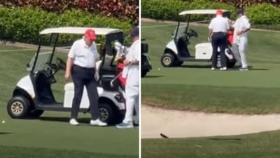 Social media users have come up with wild theories while asking, “What’s wrong with Donald Trump's legs?" (Screengrab) Social media users have come up with wild theories while asking, “What’s wrong with Donald Trump's legs?" (Screengrab)