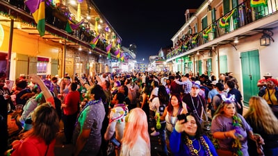 Revelers walk along Bourbon street on the Friday before Mardi Gras Day in New Orleans, Feb. 9, 2024. (Sophia Germer/The Times-Picayune/The New Orleans Advocate via AP) (AP) Revelers walk along Bourbon street on the Friday before Mardi Gras Day in New Orleans, Feb. 9, 2024. (Sophia Germer/The Times-Picayune/The New Orleans Advocate via AP) (AP)