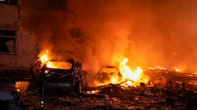A view shows the site of a Russian drone strike, amid Russia's attack on Ukraine, in Odesa, Ukraine. (REUTERS)