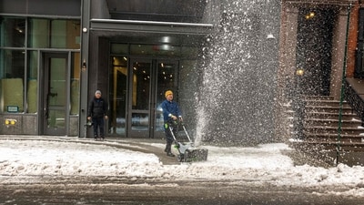 Parts of New York got over 3 inches of snow after a winter storm blew through the Northeast. Alex Kent/Getty Images/AFP (Photo by Alex Kent / GETTY IMAGES NORTH AMERICA / Getty Images via AFP) (Getty Images via AFP) Parts of New York got over 3 inches of snow after a winter storm blew through the Northeast. Alex Kent/Getty Images/AFP (Photo by Alex Kent / GETTY IMAGES NORTH AMERICA / Getty Images via AFP) (Getty Images via AFP)
