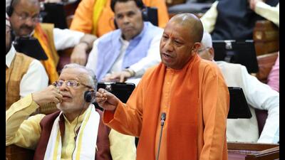 Uttar Pradesh chief minister Yogi Adityanath speaking at legislative assembly in Lucknow on March 4. (HT photo) Uttar Pradesh chief minister Yogi Adityanath speaking at legislative assembly in Lucknow on March 4. (HT photo)