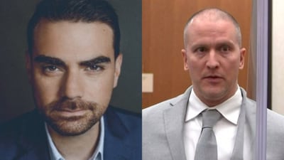 Ben Shapiro is urging President Donald Trump to pardon former Minneapolis police officer Derek Chauvin. (X/ Ben Shapiro and AP) Ben Shapiro is urging President Donald Trump to pardon former Minneapolis police officer Derek Chauvin. (X/ Ben Shapiro and AP)