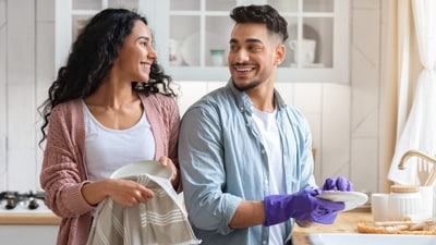 More than half of adults find seeing their partner cleaning a turn-on, with doing the dishes the biggest turn-on chore. (Shutterstock) More than half of adults find seeing their partner cleaning a turn-on, with doing the dishes the biggest turn-on chore. (Shutterstock)
