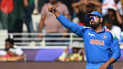 India captain Rohit Sharma during the ICC Champions Trophy in Dubai. (AFP)