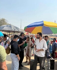 Actors Abhishek Banerjee, Shahana Gowsami and director Bharat Bala during the shooting of Maha Sangam at the Maha Kumbh Mela in Prayagraj (Photo: X) Actors Abhishek Banerjee, Shahana Gowsami and director Bharat Bala during the shooting of Maha Sangam at the Maha Kumbh Mela in Prayagraj (Photo: X)