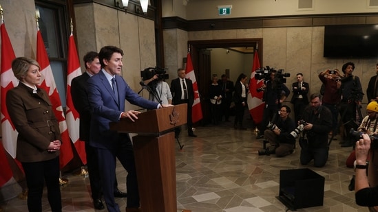 Donald Trump Live Updates: Canada's Prime Minister Justin Trudeau speaks during a news conference about the US tariffs against Canada on March 4, 2025 on Parliament Hill in Ottawa. Donald Trump Live Updates: Canada's Prime Minister Justin Trudeau speaks during a news conference about the US tariffs against Canada on March 4, 2025 on Parliament Hill in Ottawa.