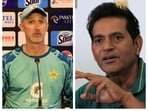 Jason Gillespie and Aaqib Javed Jason Gillespie and Aaqib Javed