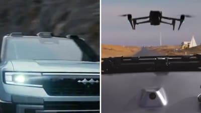 Chinese EV maker BYD’s new car, Lingyuan, has a drone mounted on top. (Screengrab) Chinese EV maker BYD’s new car, Lingyuan, has a drone mounted on top. (Screengrab)