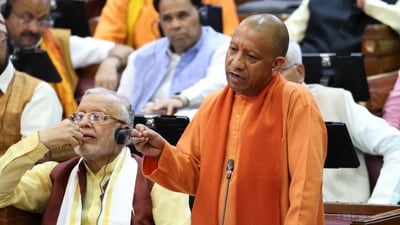 Uttar Pradesh chief minister Yogi Adityanath speaking at legislative assembly in Lucknow. (HT Photo) Uttar Pradesh chief minister Yogi Adityanath speaking at legislative assembly in Lucknow. (HT Photo)