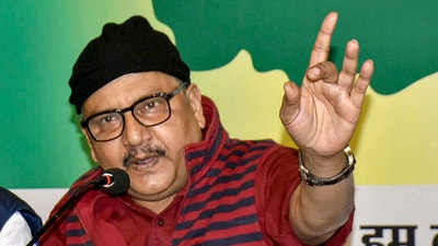 RJD MP Manoj Jha addresses a press conference at the party office, in Patna. (PTI FILE) RJD MP Manoj Jha addresses a press conference at the party office, in Patna. (PTI FILE)