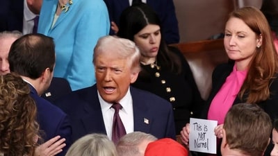 US President Donald Trump at a joint session of Congress. (Reuters) US President Donald Trump at a joint session of Congress. (Reuters)