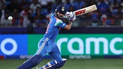 Virat Kohli controlled the chase against Australia with an 84-run knock. (AFP) Virat Kohli controlled the chase against Australia with an 84-run knock. (AFP)