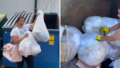 Melanie Diaz dedicates hours daily to find essentials, donating excess items, and has reduced her need for a full-time job. (Instagram/meldidumpsterdive) Melanie Diaz dedicates hours daily to find essentials, donating excess items, and has reduced her need for a full-time job. (Instagram/meldidumpsterdive)