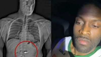 Jaythan Gilder, 32, swallowed Tiffany & Co earrings to hide evidence when police stopped him. (X/@unlimited_ls)