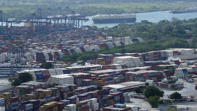 A ship sails through the Panama Canal near the Balboa Port (REUTERS/File)