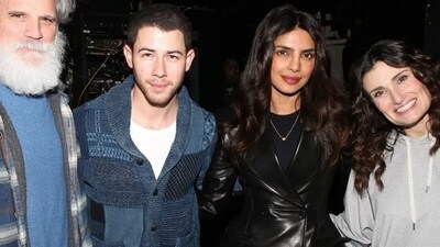 Priyanka Chopra and Nick Jonas with the cast of Redwood. Priyanka Chopra and Nick Jonas with the cast of Redwood.