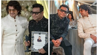Sonu Nigam and AR Rahman at Hindustan Times India's Most Stylish Awards held in Mumbai on March 3 (Photos: Raju Shinde/HT and Satish Bate/HT) Sonu Nigam and AR Rahman at Hindustan Times India's Most Stylish Awards held in Mumbai on March 3 (Photos: Raju Shinde/HT and Satish Bate/HT)