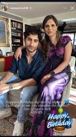 Saba Pataudi wishes Ibrahim Ali Khan on his birthday.