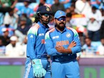 Cricket - ICC Men's Champions Trophy - Group A - Bangladesh v India - Dubai International Stadium, Dubai, United Arab Emirates - February 20, 2025 India's Rohit Sharma in action as KL Rahul looks on REUTERS/Satish Kumar
