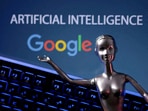 Google logo and Artificial Intelligence words are seen in this illustration.