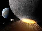 (Image for representation) On March 6, asteroid 2025 DU2, 160 feet wide, will pass Earth at 62,650 km/h, missing by 542,000 km. Lunar and Planetary Institute/Daniel D. Durda/Handout