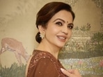 Nita Ambani, in a brown saree, looked stunning at NMACC event on Wednesday. (Instagram/ Manish Malhotra) Nita Ambani, in a brown saree, looked stunning at NMACC event on Wednesday. (Instagram/ Manish Malhotra)