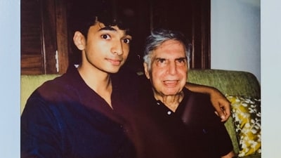 Industrialist Ratan Tata with Shantanu Naidu Industrialist Ratan Tata with Shantanu Naidu