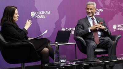 External affairs minister S Jaishankar during a conversation at Chatham House. (@DrSJaishankar)
