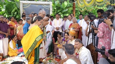 Many BJP leaders attended Tejasvi Surya's wedding in Bengaluru. Many BJP leaders attended Tejasvi Surya's wedding in Bengaluru. 