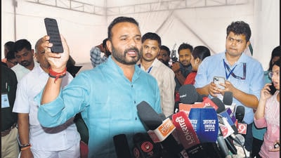 Jaykumar Gore landed in the eye of storm on Wednesday after the opposition brought up a 2017 case of alleged torture and molestation from his constituency. (HT Photo) Jaykumar Gore landed in the eye of storm on Wednesday after the opposition brought up a 2017 case of alleged torture and molestation from his constituency. (HT Photo)