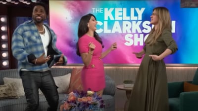 Jason Derulo and Nora Fatehi promoted Snake on The Kelly Clarkson Show. (The Kelly Clarkson Show) Jason Derulo and Nora Fatehi promoted Snake on The Kelly Clarkson Show. (The Kelly Clarkson Show)