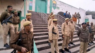 Sambhal: Security personnel keep vigil at the Jama Masjid after the Allahabad High Court directed the Archaeological Survey of India (ASI) to clean the premises of the Jama Masjid in Sambhal but did not pass an order for whitewashing of the mosque in Samhal, Uttar Pradesh. (File image) (PTI) Sambhal: Security personnel keep vigil at the Jama Masjid after the Allahabad High Court directed the Archaeological Survey of India (ASI) to clean the premises of the Jama Masjid in Sambhal but did not pass an order for whitewashing of the mosque in Samhal, Uttar Pradesh. (File image) (PTI)