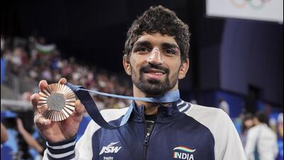 Paris Olympics bronze medallist Aman Sehrawat. (PTI) Paris Olympics bronze medallist Aman Sehrawat. (PTI)