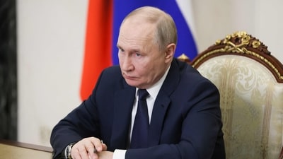 Russia's President Vladimir Putin during a meeting at the Kremlin in Moscow on March 5, 2025. (AFP)