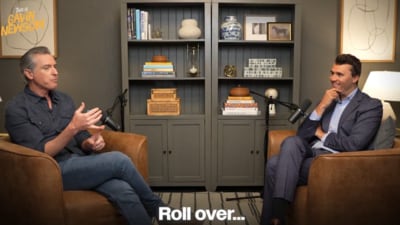 Gavin Newsom mentioned his son admires Charlie Kirk, sparking backlash over his comments regarding school cancellations during the pandemic. (This is Gavin Newsom)