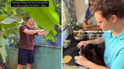 Rishni and Oliver, a British-Indian couple, are winning hearts on the internet with their videos about slow living in Kerala. (Instagram/risholflavour) Rishni and Oliver, a British-Indian couple, are winning hearts on the internet with their videos about slow living in Kerala. (Instagram/risholflavour)