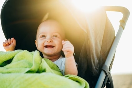 Stroller's hood protects against harsh sunlight. (Shutterstock) Stroller's hood protects against harsh sunlight. (Shutterstock)